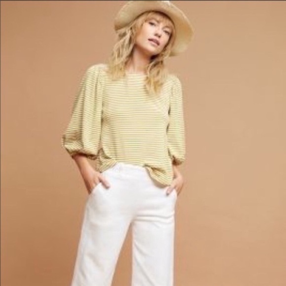 Anthropologie Tops - Anthropologie Boatneck Balloon Sleeve